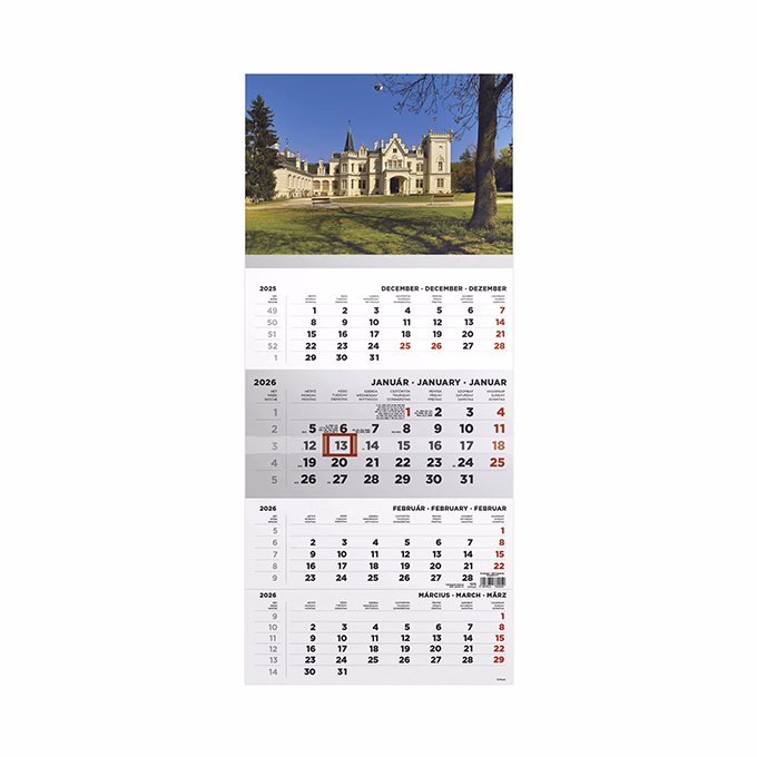 Speditőr naptár TOPTIMER T079 1 tömbös 4 havi Kastély 2026.