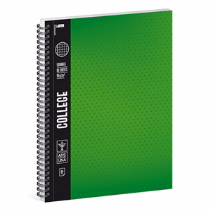Spirálfüzet kockás ARS UNA College A/4 80 lapos zöld