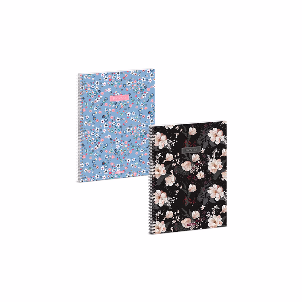 Spirálfüzet kockás ARS UNA Flowery A/4 60 lapos