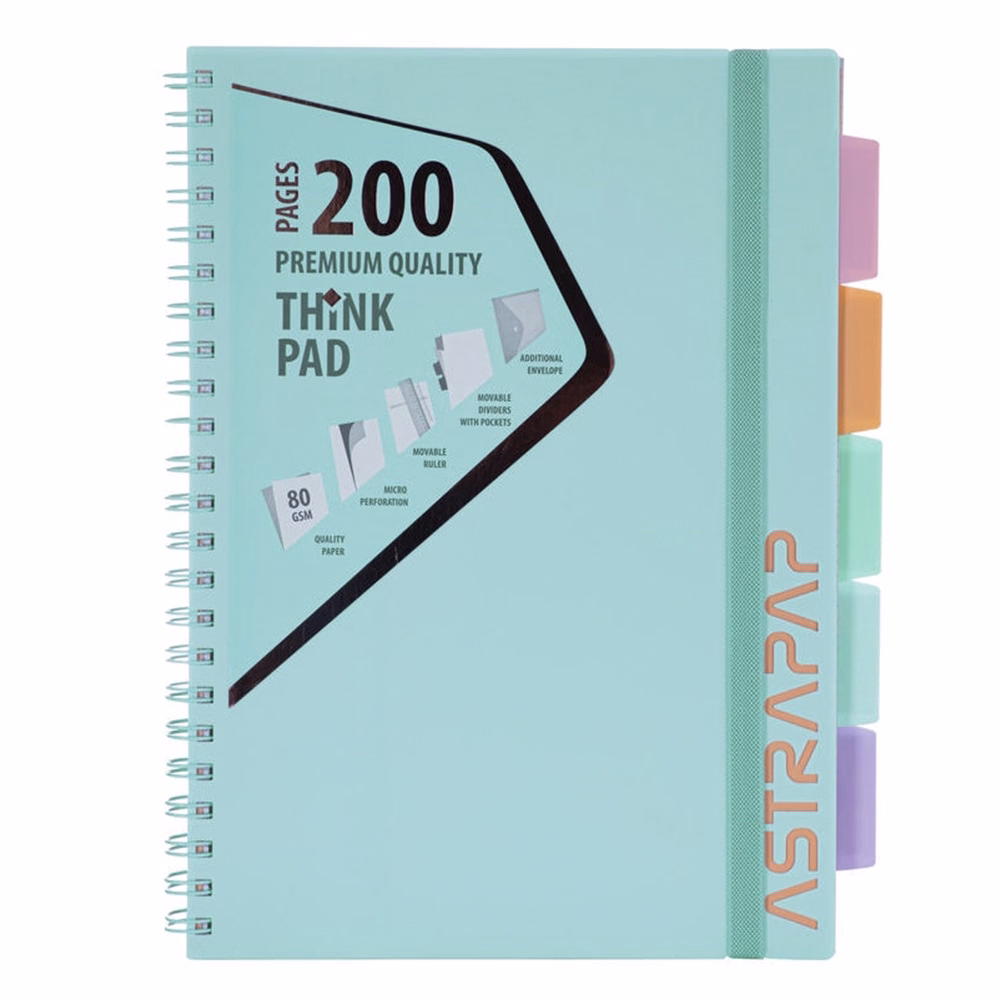 Spirálfüzet kockás ASTRA PAP A/4 100 lapos perforált színregiszteres Pasztell