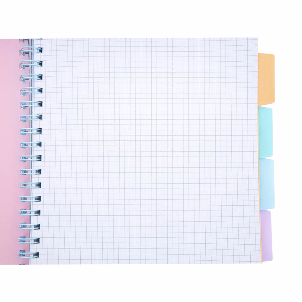 Spirálfüzet kockás ASTRA PAP A/4 100 lapos perforált színregiszteres Pasztell