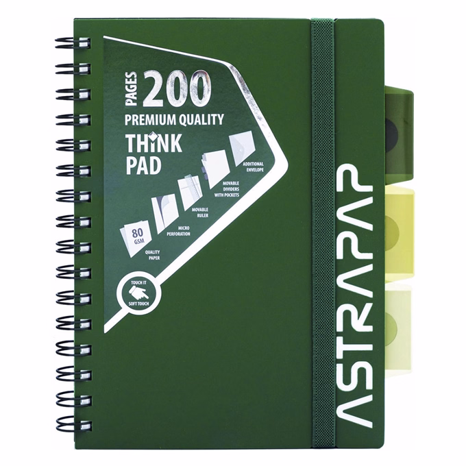 Spirálfüzet kockás ASTRA PAP A/5 100 lapos perforált színregiszteres Ombre sötét