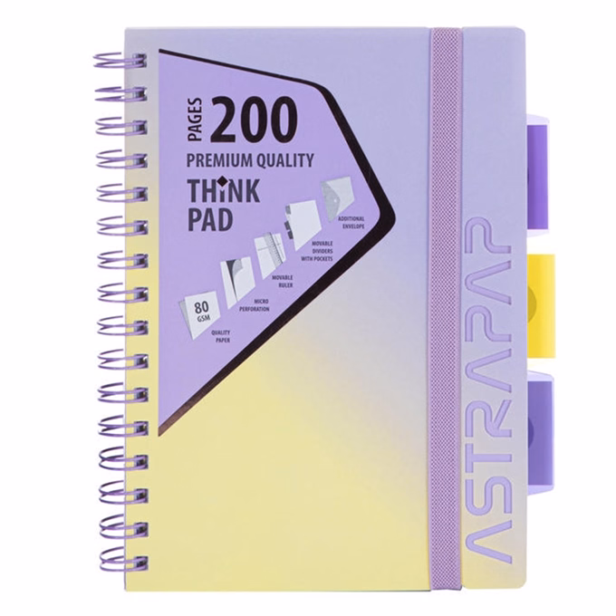 Spirálfüzet kockás ASTRA PAP A/5 100 lapos perforált színregiszteres Ombre világos