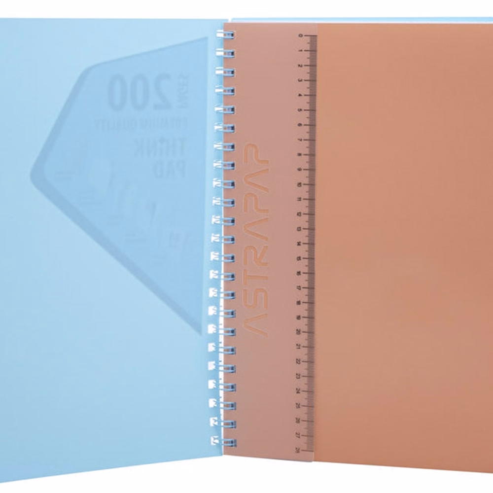 Spirálfüzet kockás ASTRA PAP A/5 100 lapos perforált színregiszteres Ombre világos