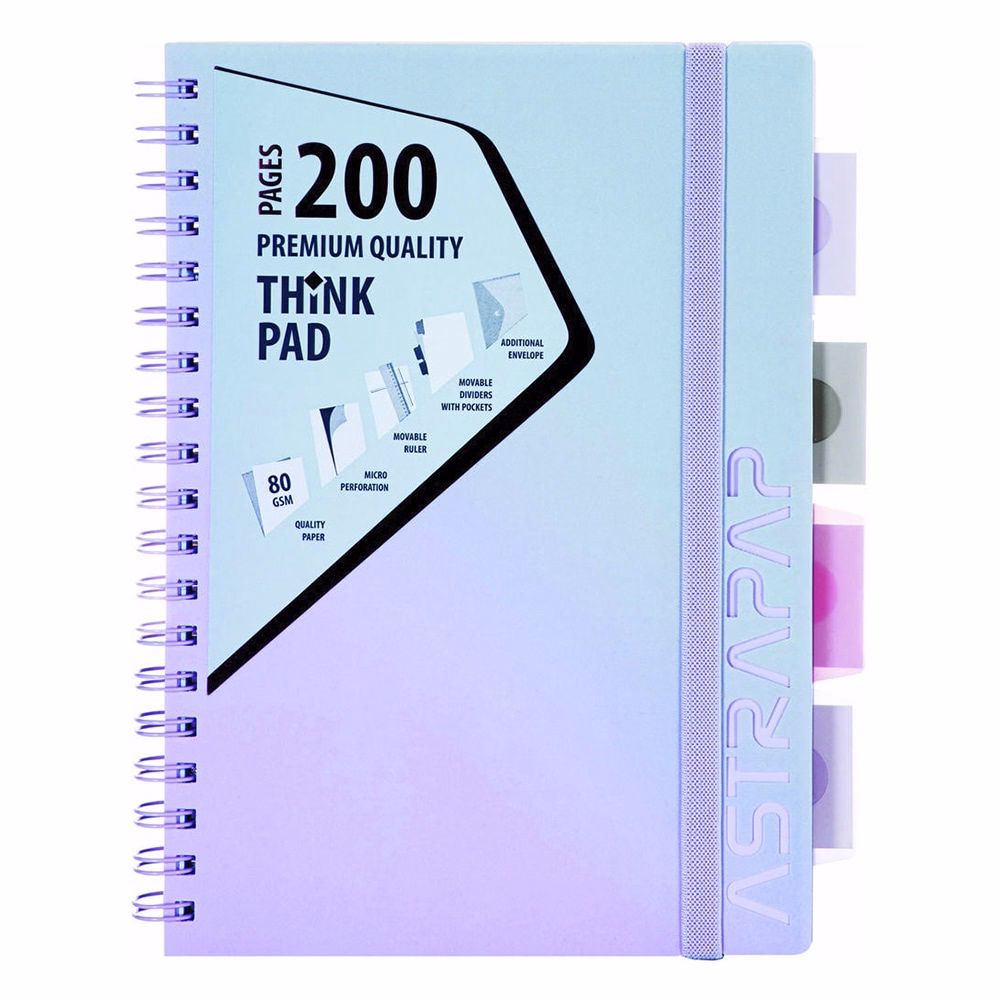 Spirálfüzet kockás ASTRA PAP B/5 100 lapos perforált színregiszteres Ombre világos