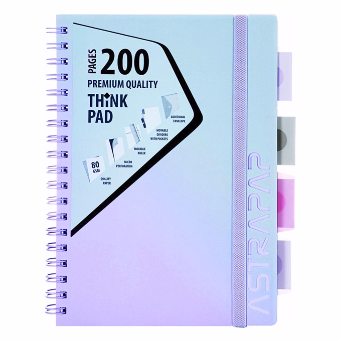 Spirálfüzet kockás ASTRA PAP B/5 100 lapos perforált színregiszteres Ombre világos