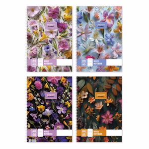 Spirálfüzet kockás Dream Flowers A/5 70 lapos vegyes minták
