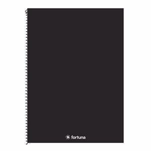 Spirálfüzet kockás FORTUNA Monocolor A/4 70 lapos fekete