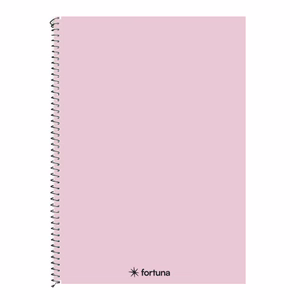 Spirálfüzet kockás FORTUNA Monocolor A/4 70 lapos pasztell rózsaszín