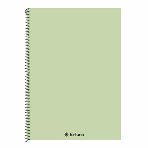 Spirálfüzet kockás FORTUNA Monocolor A/4 70 lapos pasztell zöld