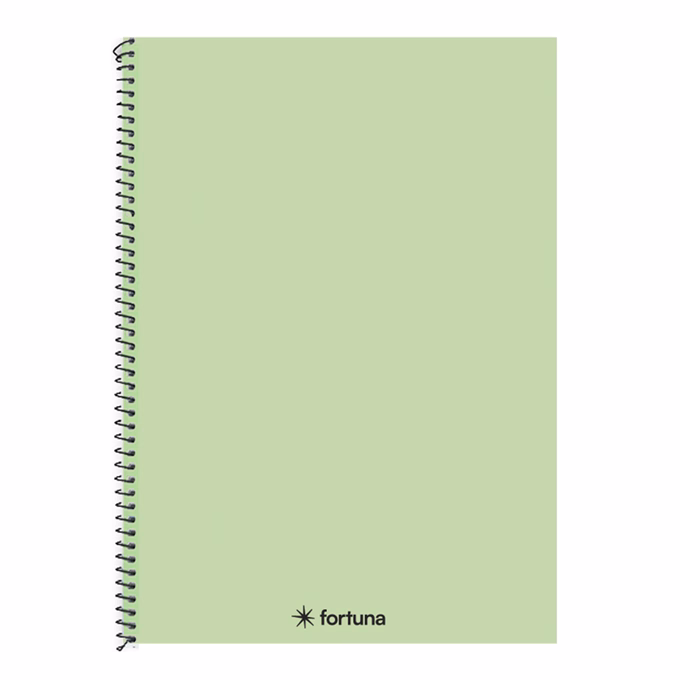 Spirálfüzet kockás FORTUNA Monocolor A/4 70 lapos pasztell zöld