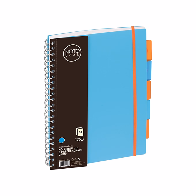 Spirálfüzet kockás GRAND A/4 100 lapos regiszteres kék