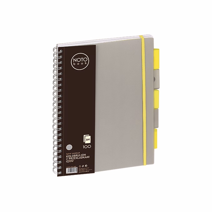 Spirálfüzet kockás GRAND A/4 100 lapos regiszteres szürke Spirálfüzet kockás GRAND A/4 100 lapos regiszteres szürke