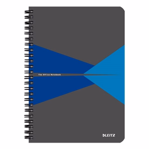 Spirálfüzet kockás LEITZ Office A/5 90 lapos PP borítóval kék