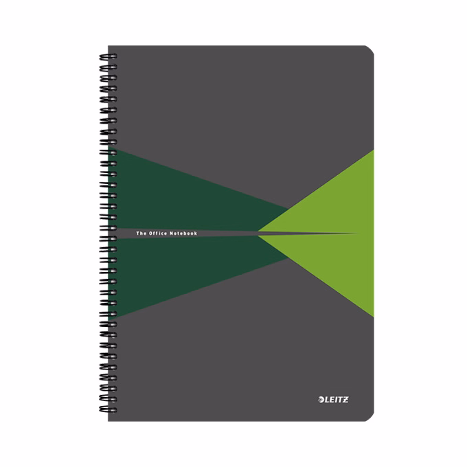Spirálfüzet kockás LEITZ Office A/5 90 lapos PP borítóval zöld