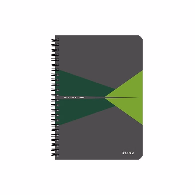 Spirálfüzet kockás LEITZ Office A/5 90 lapos karton borítóval zöld