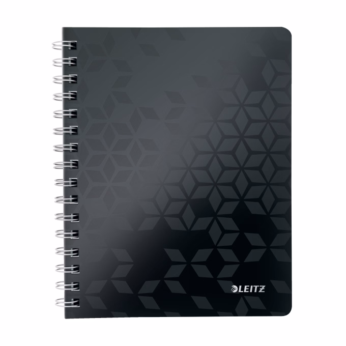 Spirálfüzet kockás LEITZ Wow A/5 80 lapos fekete