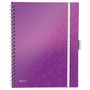 Spirálfüzet kockás LEITZ Wow Active A/4 80 lapos lila