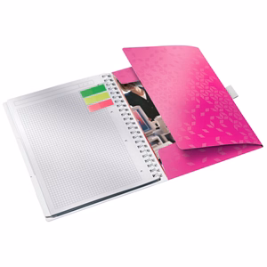 Spirálfüzet kockás LEITZ Wow Active A/4 80 lapos rózsaszín