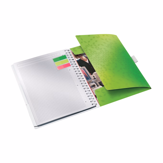 Spirálfüzet kockás LEITZ Wow Active A/4 80 lapos zöld