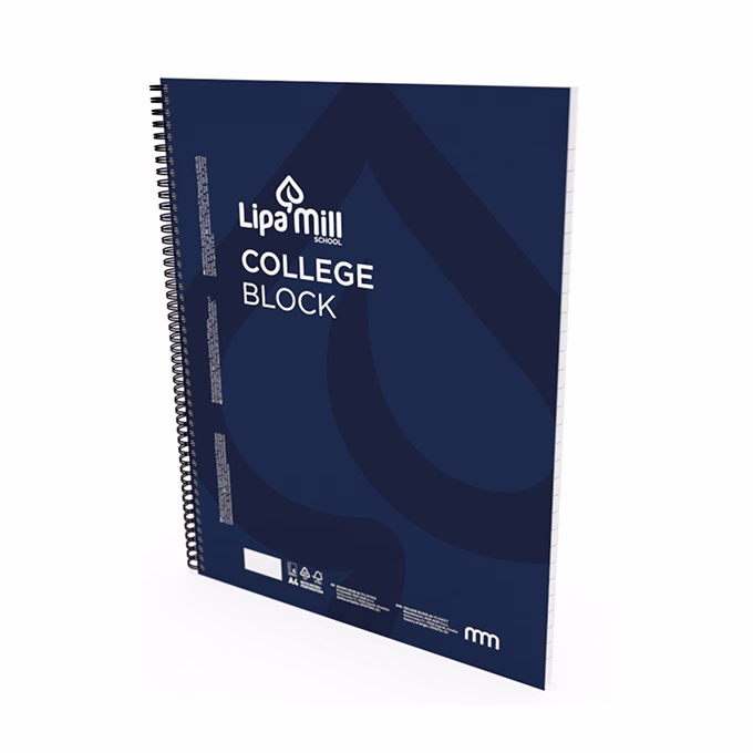 Spirálfüzet kockás LIPAMILL A/4 70 lapos College block