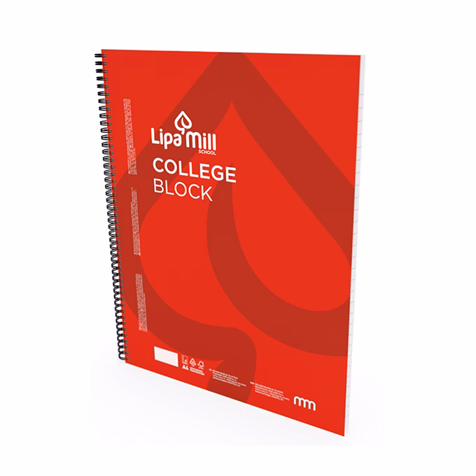 Spirálfüzet kockás LIPAMILL A/4 70 lapos College block