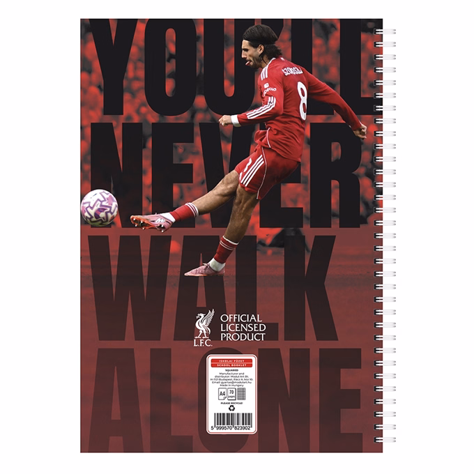 Spirálfüzet kockás LIVERPOOL A/4 70 lapos