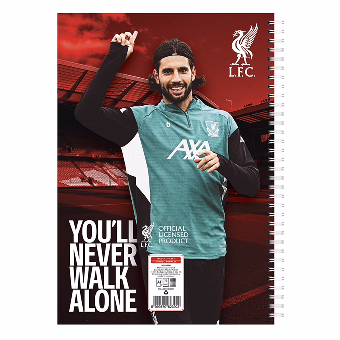 Spirálfüzet kockás LIVERPOOL A/4 70 lapos