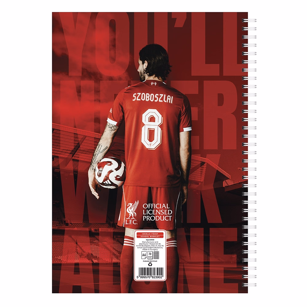 Spirálfüzet kockás LIVERPOOL A/4 70 lapos