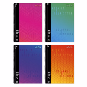 Spirálfüzet kockás Neon A/4 70 lapos vegyes színek