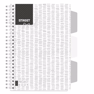Spirálfüzet kockás STREET Pad A/5 100 lapos regiszteres fehér Spirálfüzet kockás STREET Pad A/5 100 lapos regiszteres fehér