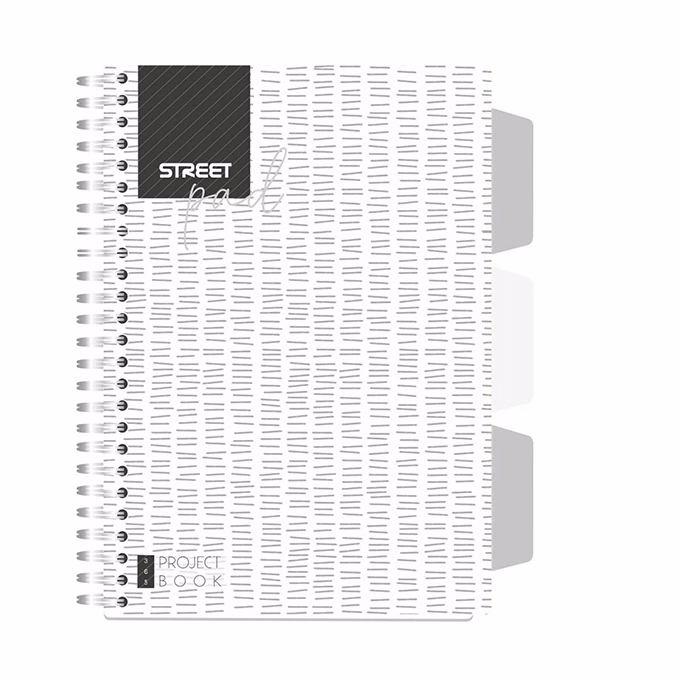 Spirálfüzet kockás STREET Pad A/5 100 lapos regiszteres fehér Spirálfüzet kockás STREET Pad A/5 100 lapos regiszteres fehér