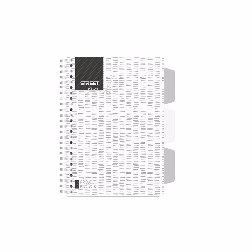 Spirálfüzet kockás STREET Pad A/5 100 lapos regiszteres fehér Spirálfüzet kockás STREET Pad A/5 100 lapos regiszteres fehér