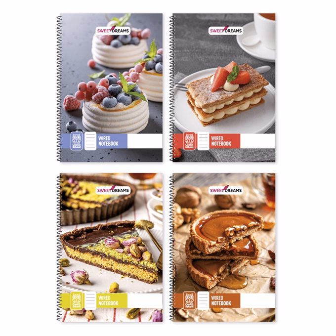 Spirálfüzet kockás Sweet Dreams A/4 70 lapos vegyes minták