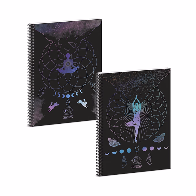 Spirálfüzet sima ARS UNA Mystic Constellation A/4 60 lapos