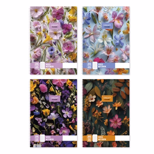 Spirálfüzet sima Dream Flowers A/4 70 lapos vegyes minták