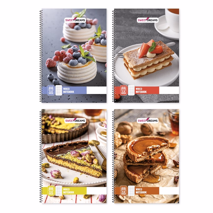 Spirálfüzet sima Sweet Dreams A/5 70 lapos vegyes minták