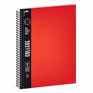 Spirálfüzet vonalas ARS UNA College A/4 80 lapos piros