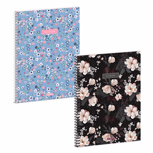 Spirálfüzet vonalas ARS UNA Flowery A/4 60 lapos