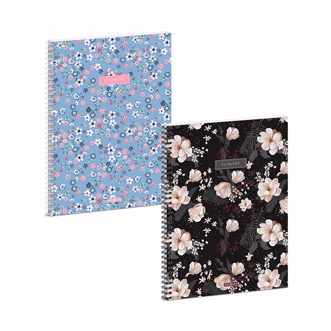 Spirálfüzet vonalas ARS UNA Flowery A/4 60 lapos