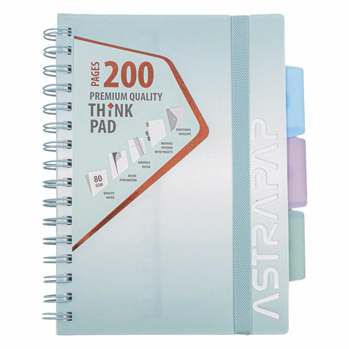 Spirálfüzet vonalas ASTRA PAP A/5 100 lapos perforált színregiszteres Ombre Pasztell