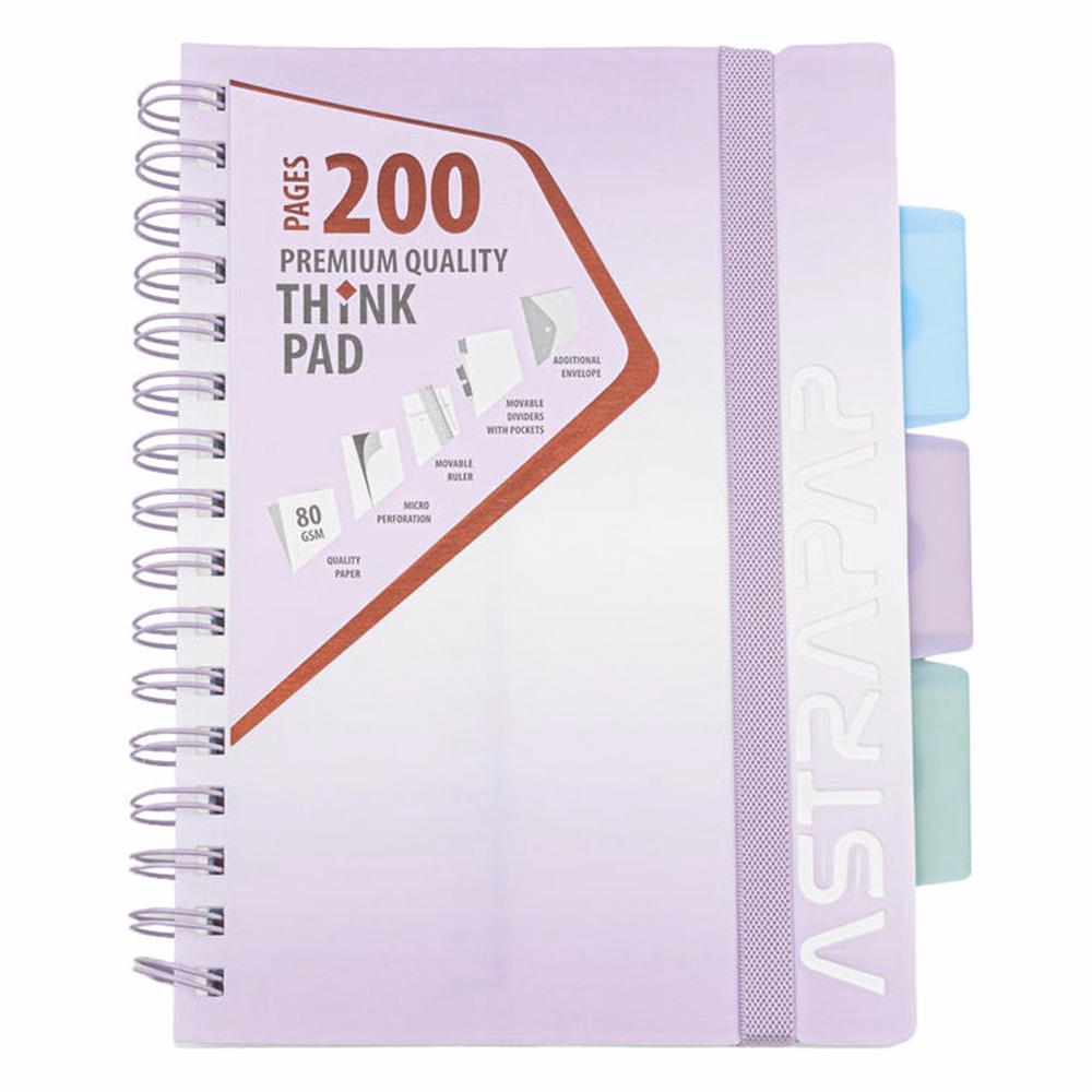 Spirálfüzet vonalas ASTRA PAP A/5 100 lapos perforált színregiszteres Ombre Pasztell