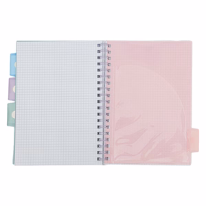 Spirálfüzet vonalas ASTRA PAP B/5 100 lapos perforált színregiszteres Ombre Pasztell