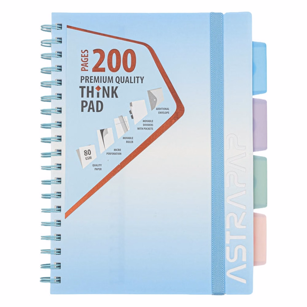 Spirálfüzet vonalas ASTRA PAP B/5 100 lapos perforált színregiszteres Ombre Pasztell