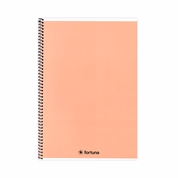 Spirálfüzet vonalas FORTUNA Monocolor A/4 70 lapos pasztell barack
