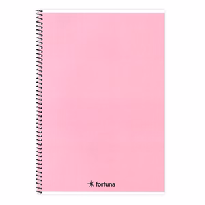 Spirálfüzet vonalas FORTUNA Monocolor A/4 70 lapos pasztell rózsaszín