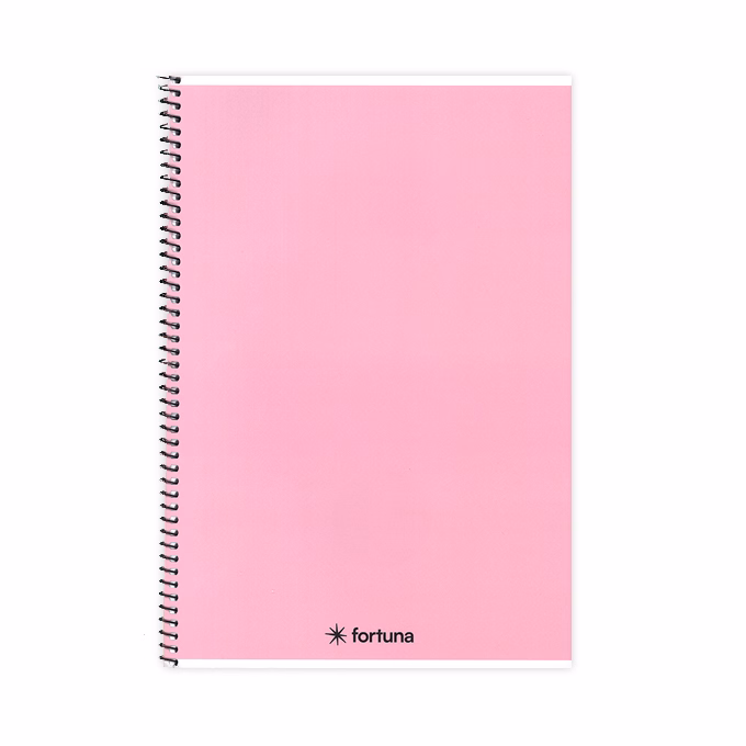 Spirálfüzet vonalas FORTUNA Monocolor A/4 70 lapos pasztell rózsaszín