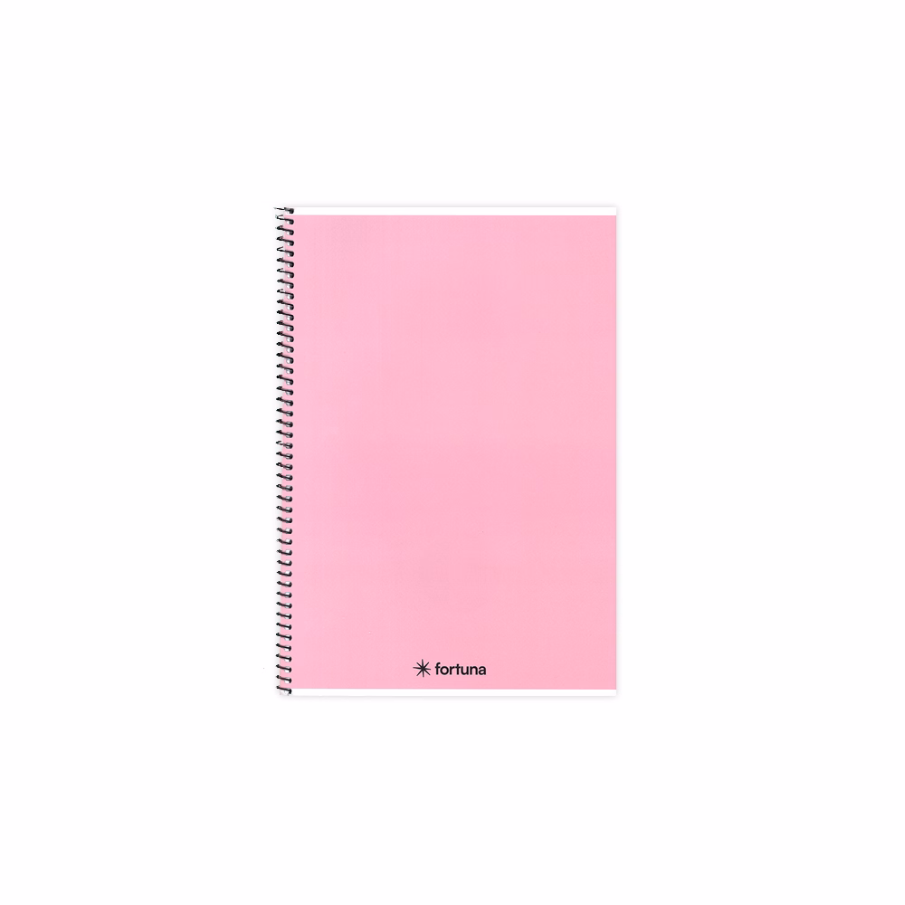Spirálfüzet vonalas FORTUNA Monocolor A/4 70 lapos pasztell rózsaszín