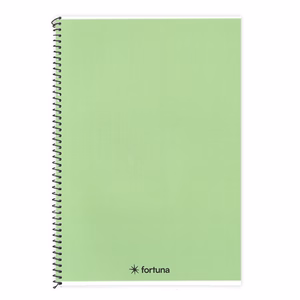 Spirálfüzet vonalas FORTUNA Monocolor A/4 70 lapos pasztell zöld