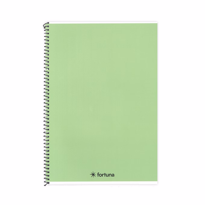 Spirálfüzet vonalas FORTUNA Monocolor A/4 70 lapos pasztell zöld